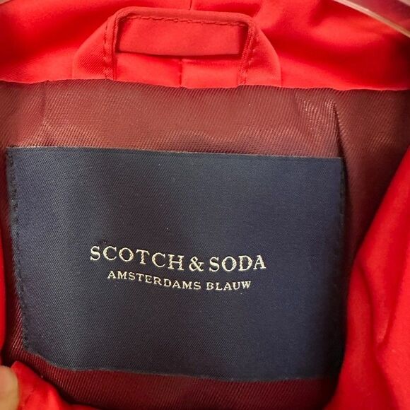 Scotch & Soda Satin Red‎ Zip Up Lined Bomber Jacket Pockets Festive Americana M - Picture 6 of 11